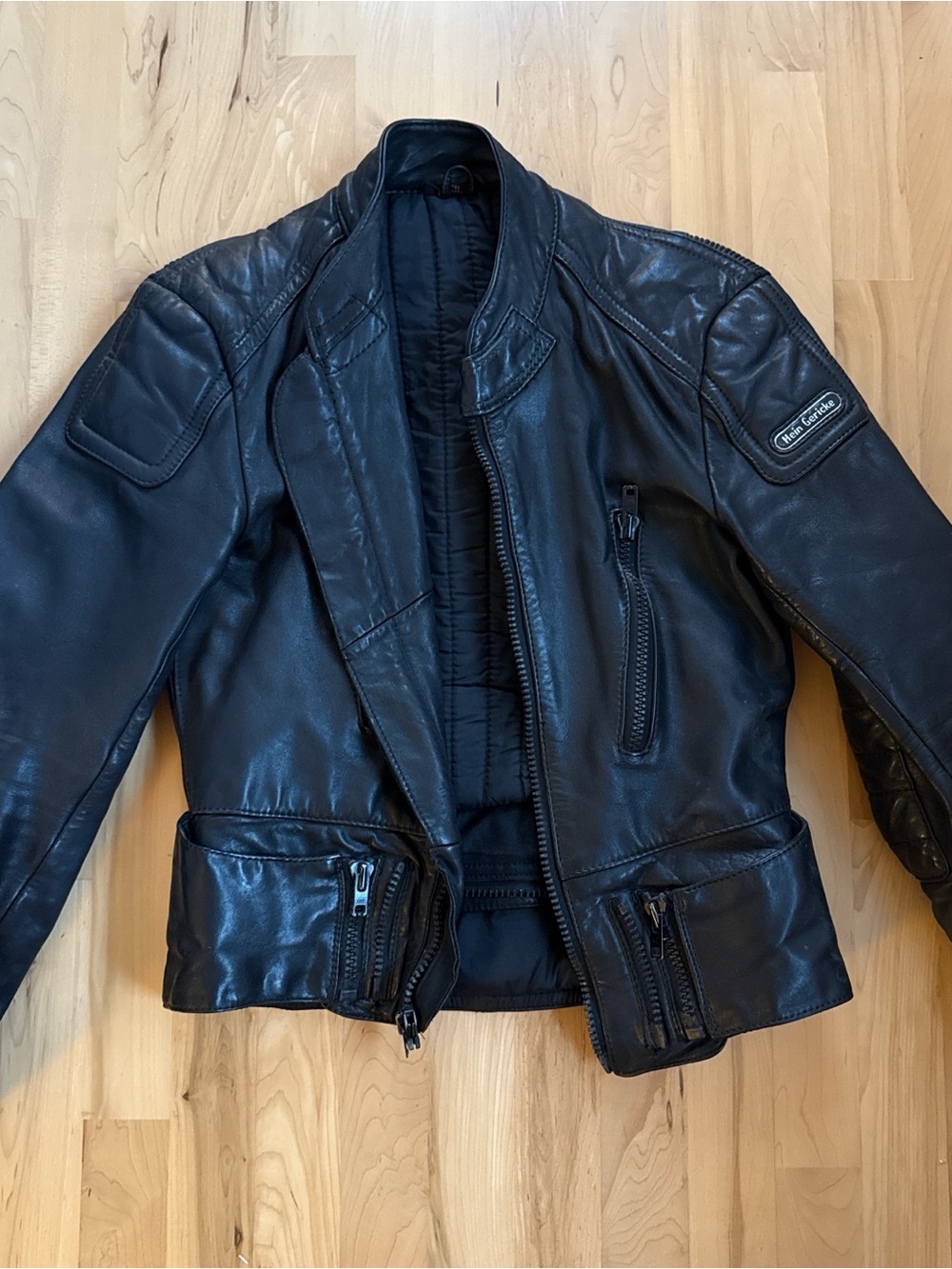 Hein Gericke Black Leather Motorcross Jacket
